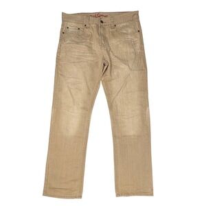 Red Camel Original Straight Whiskered Tan Denim‎ Jeans 34x32 Casual Blokecore